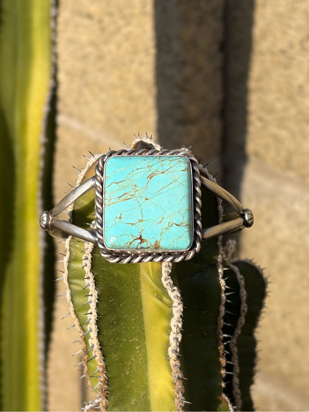Navajo Augustine Largo Number 8 Turquoise Cuff Sterling 925 Silver NWT